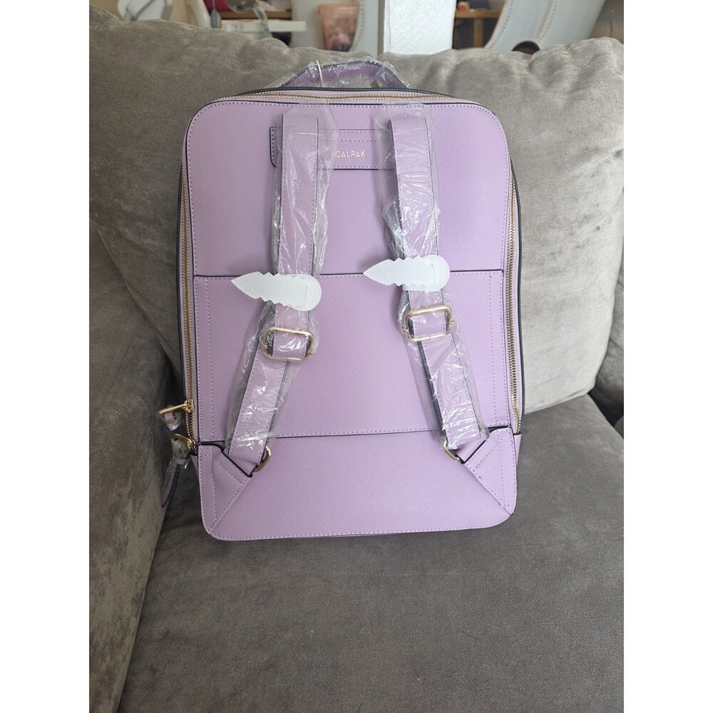 CALPAK Kaya 15" Laptop Backpack Lavender Vegan Leather Travel Work Bag NEW - Picture 11 of 11